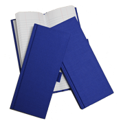 hardcover blue canvas tally book